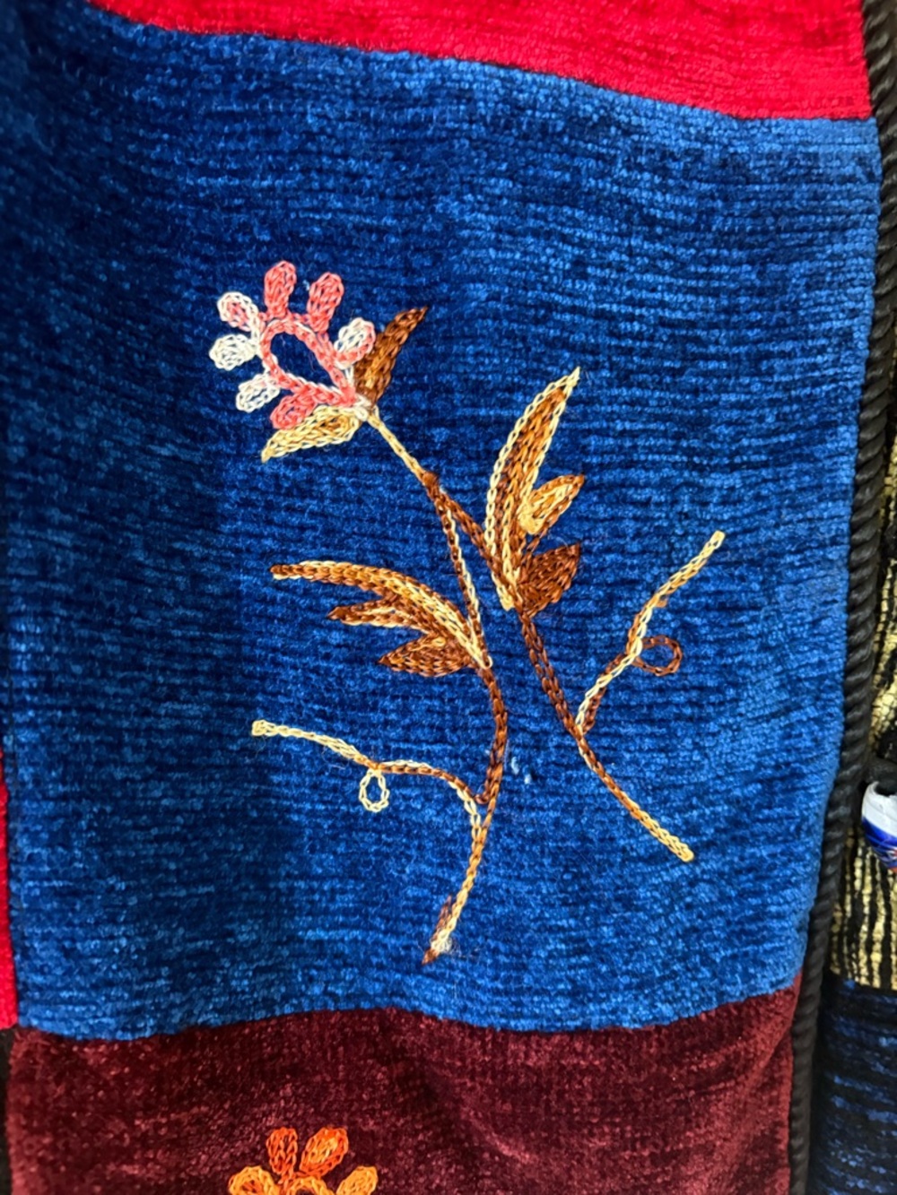 Alex Kim | Patchwork pattern embroidery floral jacket. Lined. Size Large. - Picture 2 of 9
